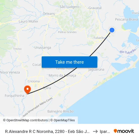 R.Alexandre R C Noronha, 2280 - Eeb São João Batista to Iparque map
