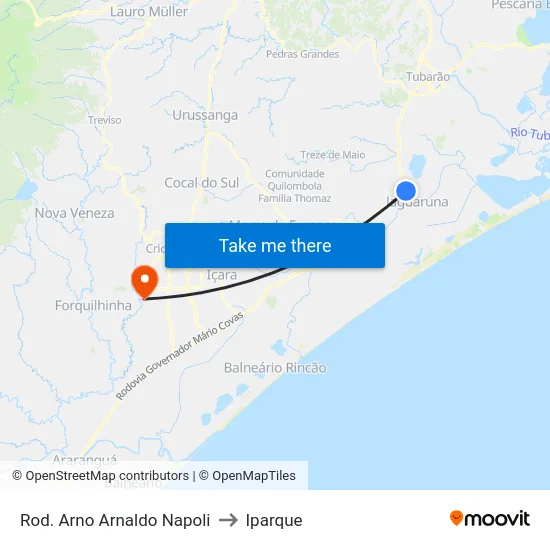 Rod. Arno Arnaldo Napoli to Iparque map
