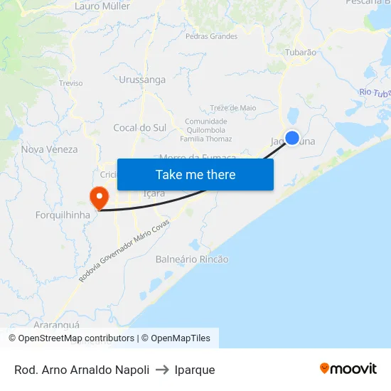 Rod. Arno Arnaldo Napoli to Iparque map