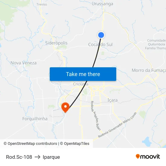 Rod.Sc-108 to Iparque map