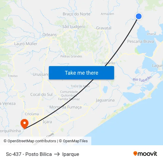 Sc-437 - Posto Bilica to Iparque map
