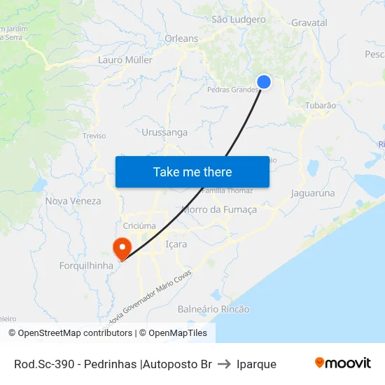 Rod.Sc-390 - Pedrinhas |Autoposto Br to Iparque map