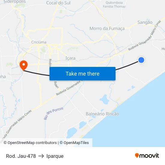 Rod. Jau-478 to Iparque map