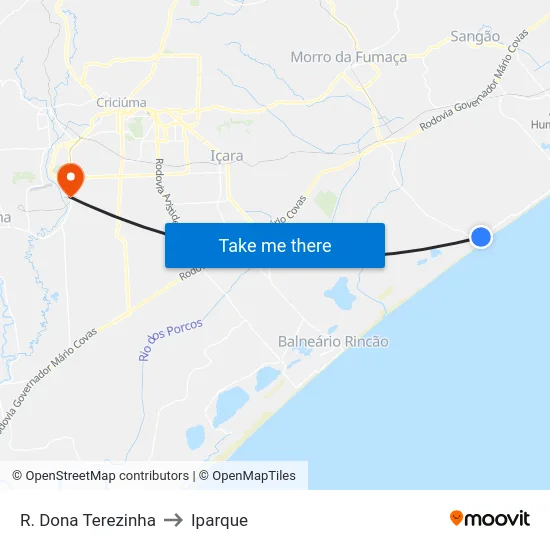 R. Dona Terezinha to Iparque map