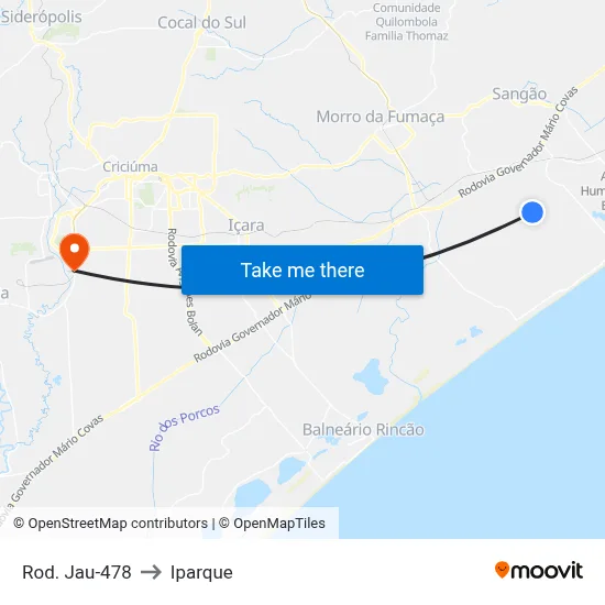 Rod. Jau-478 to Iparque map