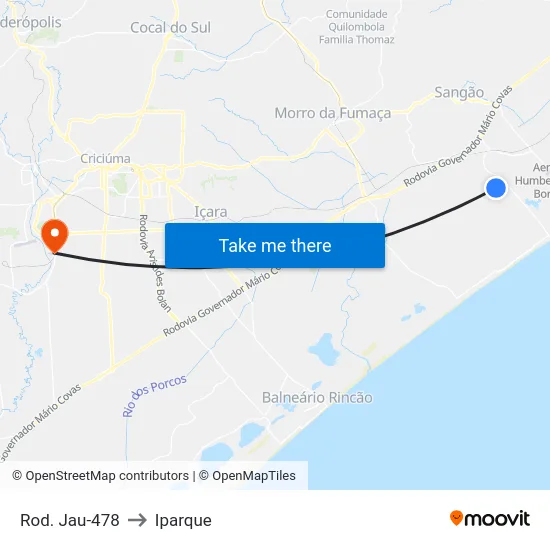 Rod. Jau-478 to Iparque map