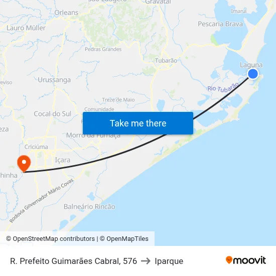 R. Prefeito Guimarães Cabral, 576 to Iparque map