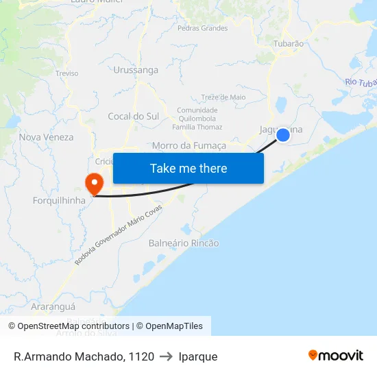 R.Armando Machado, 1120 to Iparque map