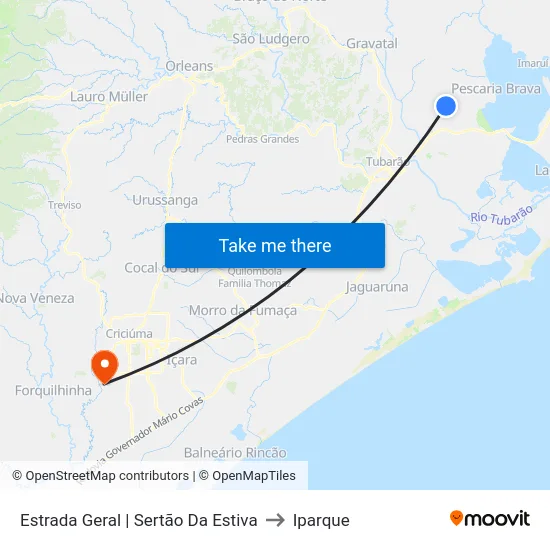 Estrada Geral | Sertão Da Estiva to Iparque map