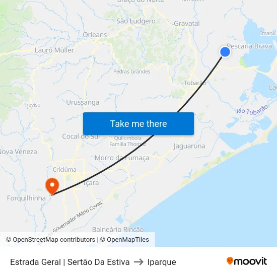 Estrada Geral | Sertão Da Estiva to Iparque map