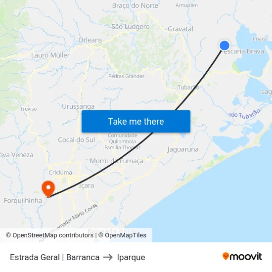 Estrada Geral | Barranca to Iparque map