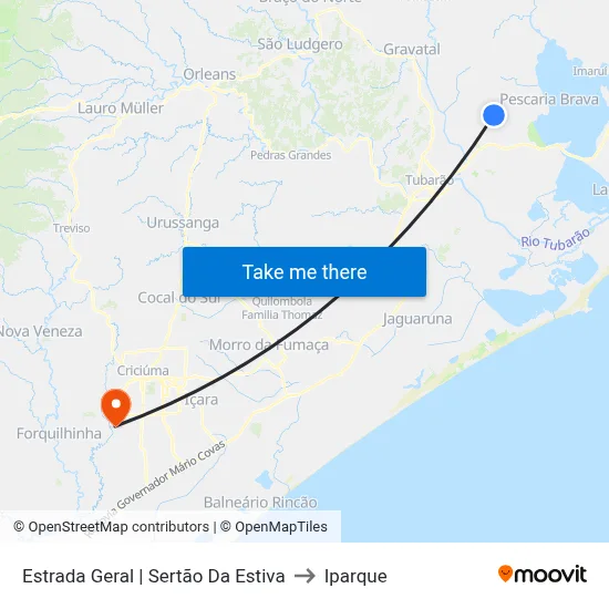 Estrada Geral | Sertão Da Estiva to Iparque map