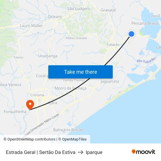 Estrada Geral | Sertão Da Estiva to Iparque map