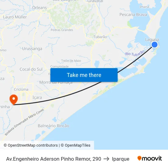 Av.Engenheiro Aderson Pinho Remor, 290 to Iparque map