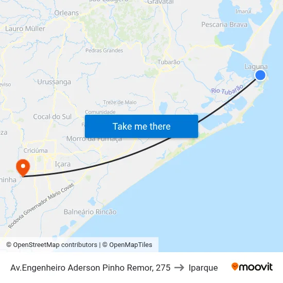 Av.Engenheiro Aderson Pinho Remor, 275 to Iparque map