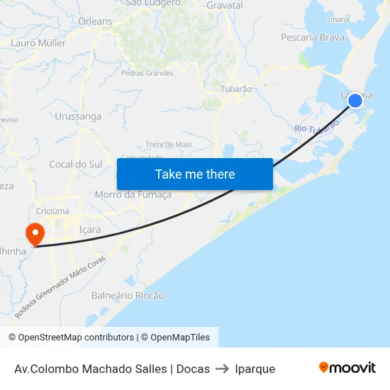 Av.Colombo Machado Salles | Docas to Iparque map