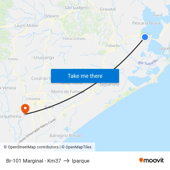 Br-101 Marginal - Km37 to Iparque map