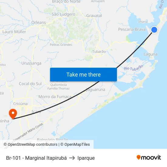 Br-101 - Marginal Itapirubá to Iparque map