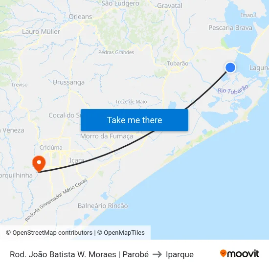 Rod. João Batista W. Moraes | Parobé to Iparque map