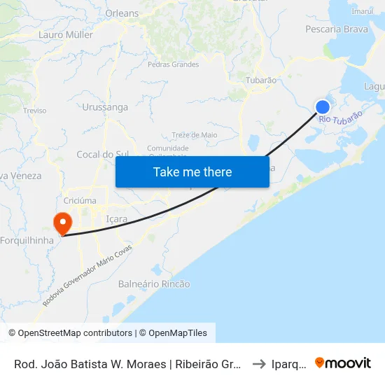 Rod. João Batista W. Moraes | Ribeirão Grande to Iparque map