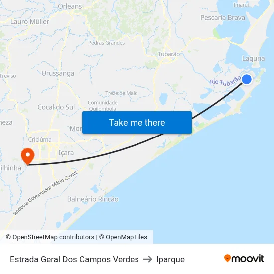 Estrada Geral Dos Campos Verdes to Iparque map