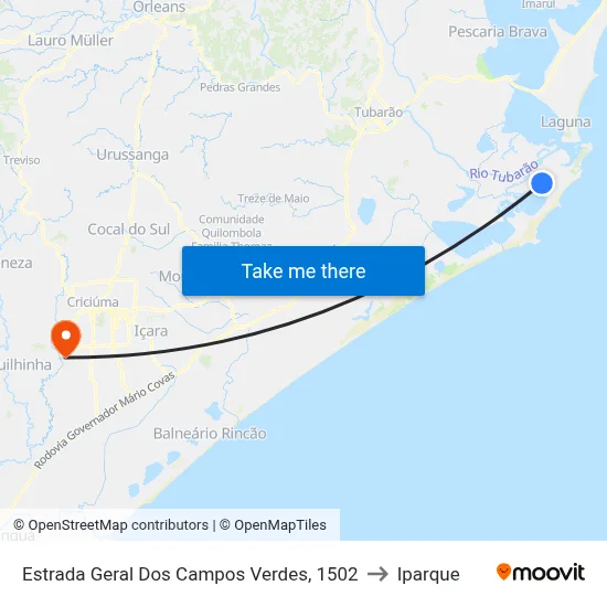 Estrada Geral Dos Campos Verdes, 1502 to Iparque map