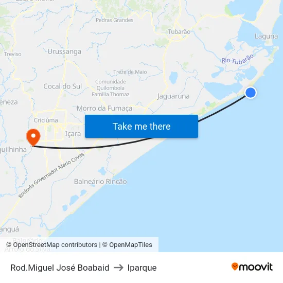 Rod.Miguel José Boabaid to Iparque map