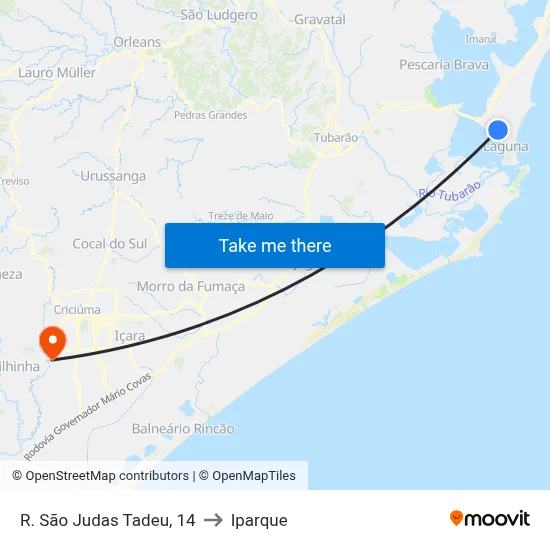 R. São Judas Tadeu, 14 to Iparque map