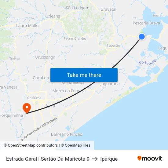 Estrada Geral | Sertão Da Maricota 9 to Iparque map