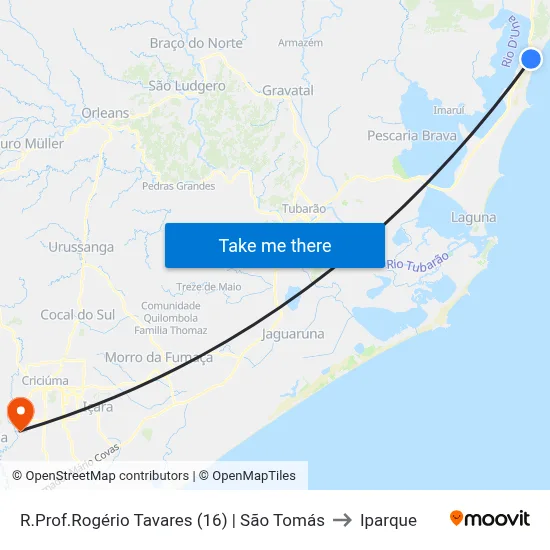 R.Prof.Rogério Tavares (16) | São Tomás to Iparque map