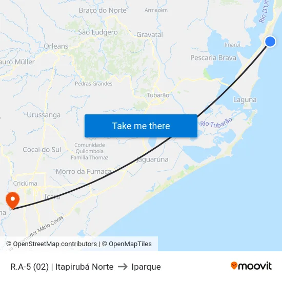 R.A-5 (02) | Itapirubá Norte to Iparque map