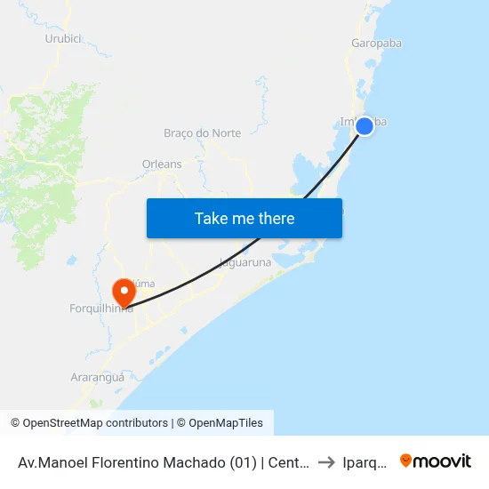Av.Manoel Florentino Machado (01) | Centro to Iparque map