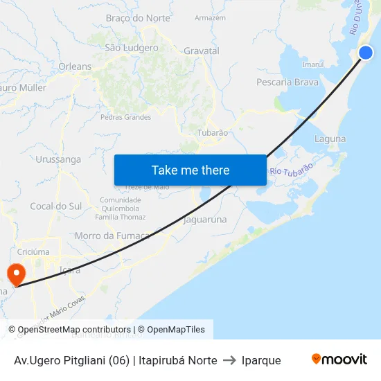 Av.Ugero Pitgliani (06) | Itapirubá Norte to Iparque map
