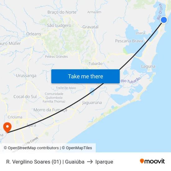 R. Vergilino Soares (01) | Guaiúba to Iparque map