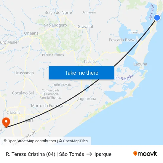 R. Tereza Cristina (04) | São Tomás to Iparque map