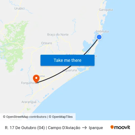 R. 17 De Outubro (04) | Campo D'Aviação to Iparque map
