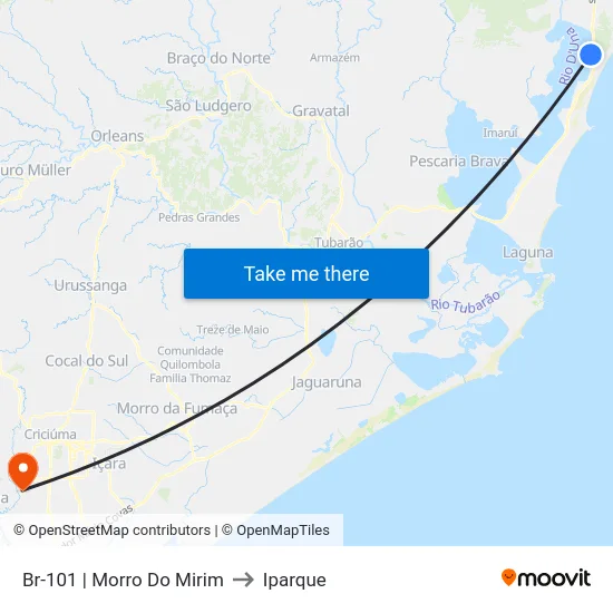 Br-101 | Morro Do Mirim to Iparque map