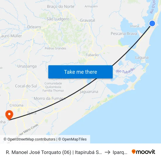 R. Manoel José Torquato (06) | Itapirubá Sul to Iparque map
