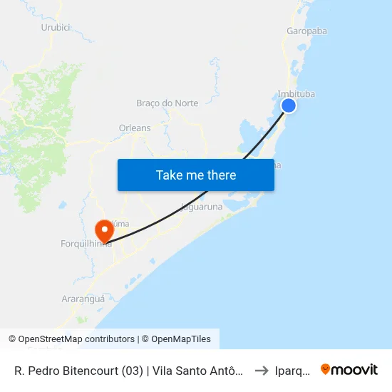 R. Pedro Bitencourt (03) | Vila Santo Antônio to Iparque map