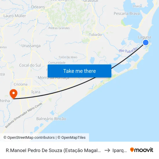 R.Manoel Pedro De Souza (Estação Magalhães) to Iparque map