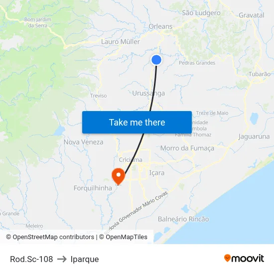 Rod.Sc-108 to Iparque map