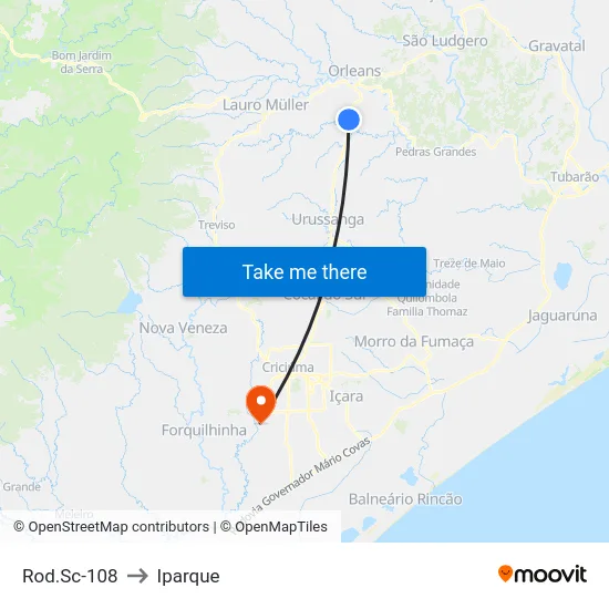 Rod.Sc-108 to Iparque map