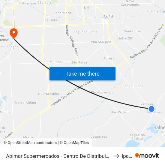 Abimar Supermercados - Centro De Distribuição (Sentido Içara/Criciúma) to Iparque map