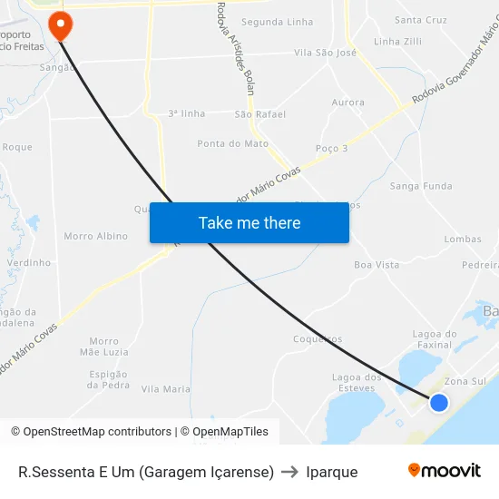 R.Sessenta E Um (Garagem Içarense) to Iparque map