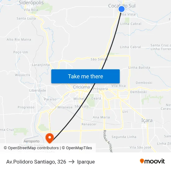 Av.Polidoro Santiago, 326 to Iparque map