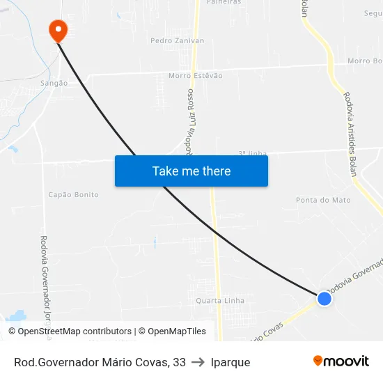 Rod.Governador Mário Covas, 33 to Iparque map