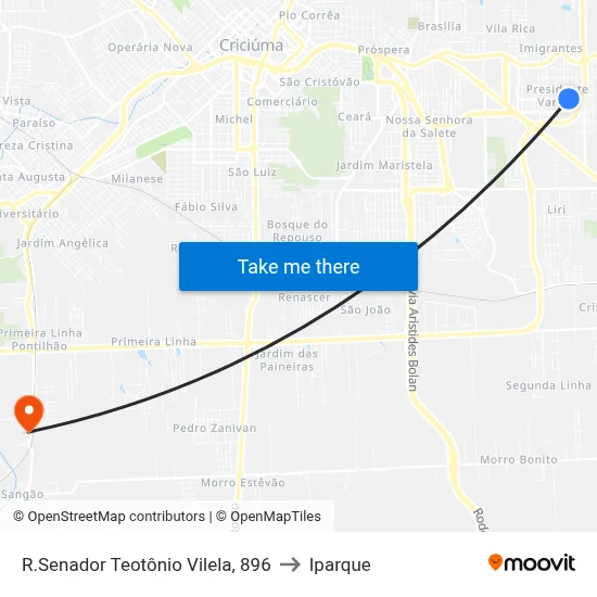 R.Senador Teotônio Vilela, 896 to Iparque map