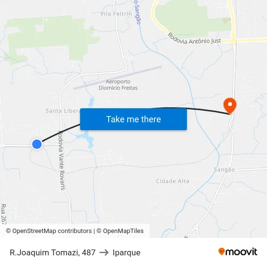 R.Joaquim Tomazi, 487 to Iparque map
