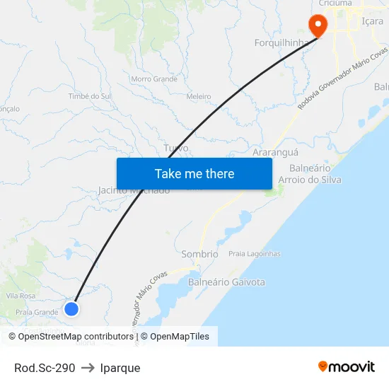 Rod.Sc-290 to Iparque map
