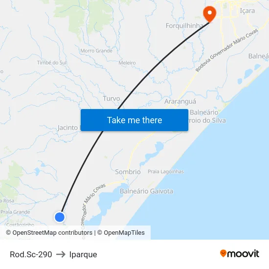 Rod.Sc-290 to Iparque map